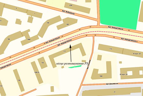 Схема рекламной плоскости по адресу ул. Борщаговская, 117 Схема рекламной плоскости по адресу ул. Борщаговская, 117