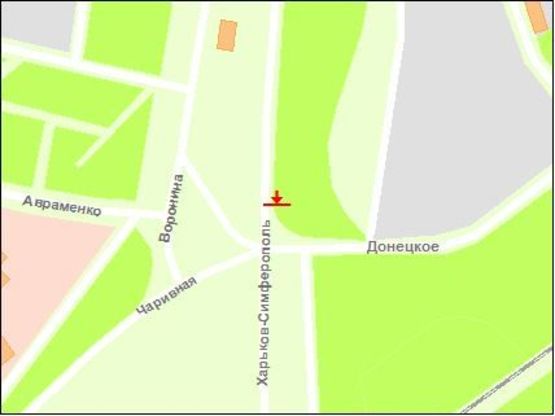 Схема рекламной плоскости по адресу тр.Харьків-Сімферополь-Донецк , ст.Б