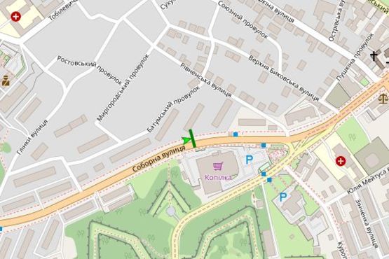 Схема рекламної площини за адресою Соборна вул. (Соборна вул.), 8