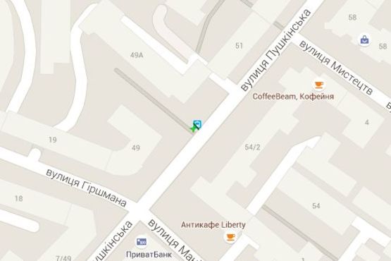 Схема рекламной плоскости по адресу Пушкінська вул., 49 (зупинка)