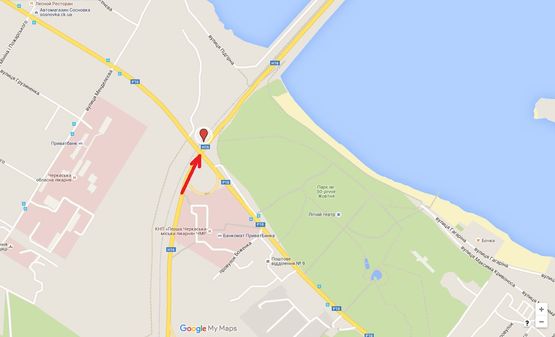 Схема рекламной плоскости по адресу Въезд в Черкассы из Киева, со стороны г.Золотоноша, справа Схема рекламной плоскости по адресу Въезд в Черкассы из Киева, со стороны г.Золотоноша, справа