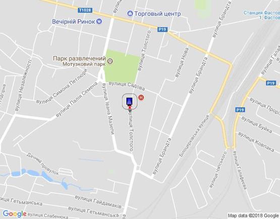 Схема рекламної площини за адресою г.Фастов, ул.Льва Толстого, 28, ЦРЛ Схема рекламної площини за адресою г.Фастов, ул.Льва Толстого, 28, ЦРЛ