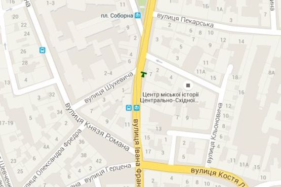 Схема рекламной плоскости по адресу Івана Франка вул., 7