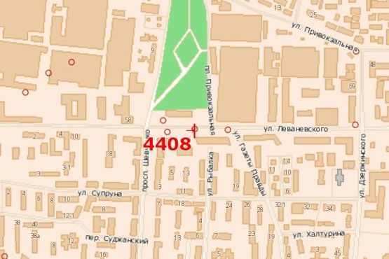 Схема рекламної площини за адресою Леваневського вул., 16 Схема рекламної площини за адресою Леваневського вул., 16