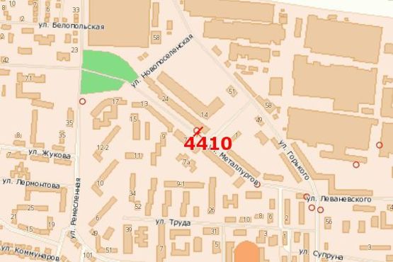 Схема рекламної площини за адресою Металургів вул., 16 Схема рекламної площини за адресою Металургів вул., 16