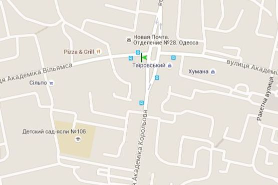 Схема рекламної площини за адресою Академіка Корольова вул. - Академіка Вільямса вул. Схема рекламної площини за адресою Академіка Корольова вул. - Академіка Вільямса вул.