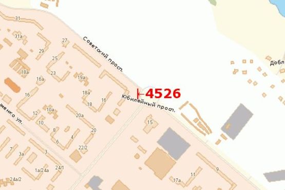 Схема рекламной плоскости по адресу Ювілейний просп. - Інженера Преображенського вул. (Радянський просп.)