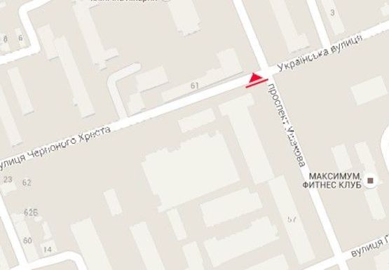 Схема рекламної площини за адресою Ушакова пр. - Красного Креста ул.