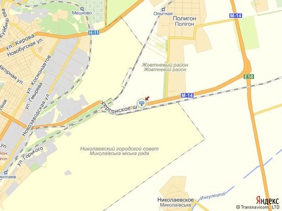 Схема рекламной плоскости по адресу Херсонское шоссе - въезд Схема рекламной плоскости по адресу Херсонское шоссе - въезд