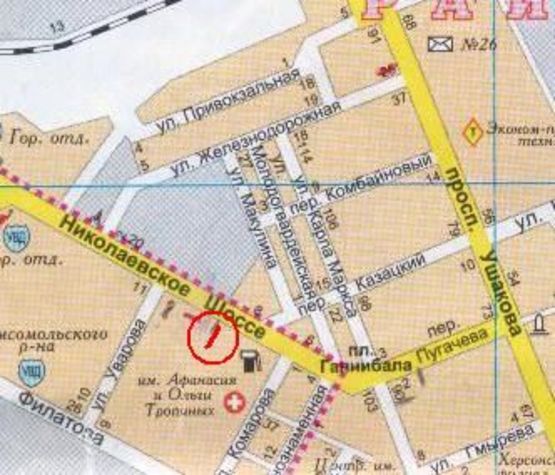 Схема рекламної площини за адресою (VIP)Николаевское шоссе / ст-я перелив. Крови