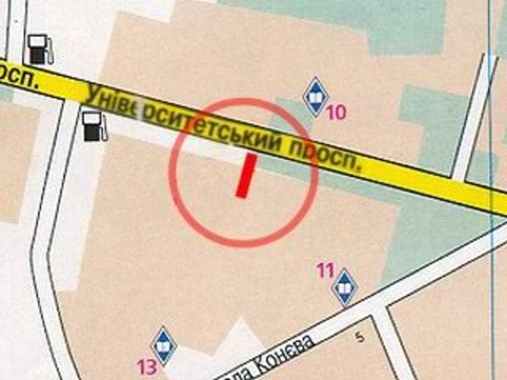 Схема рекламної площини за адресою (VIP)пр. Университетский / Микрорайон