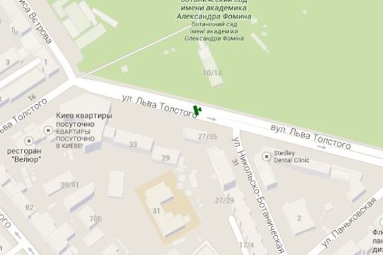 Схема рекламної площини за адресою Льва Толстого вул., 25/10( розподільник, зелена зона) №1 Схема рекламної площини за адресою Льва Толстого вул., 25/10( розподільник, зелена зона) №1