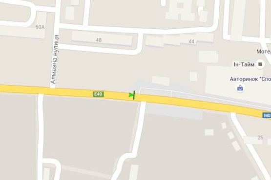 Схема рекламной плоскости по адресу Київське шосе, (Авторинок)