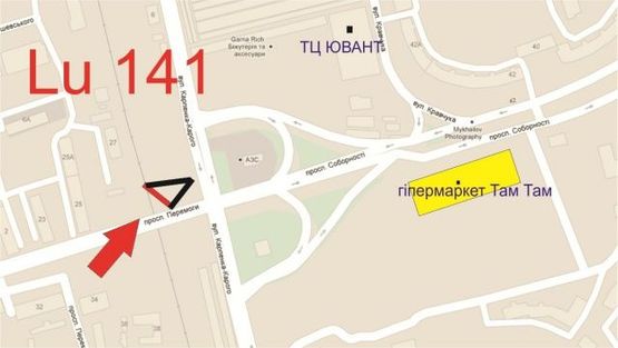 Схема рекламной плоскости по адресу Соборності/Перемоги/Карпенка-Карого_міст_ТАМ-ТАМ_Ювант_ринок