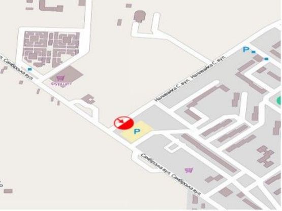 Схема рекламної площини за адресою вул Самбірська, автостоянка, в"зд в місто