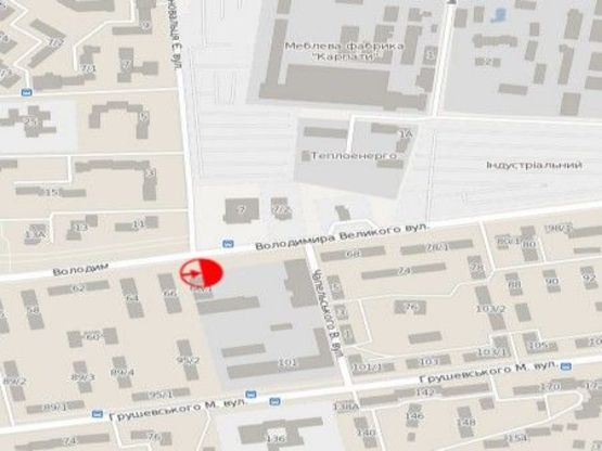 Схема рекламной плоскости по адресу вул.В.Великого, 66/1, АТБ,  Сільпо, Будматеріали