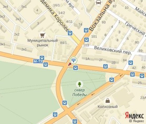 Схема рекламної площини за адресою Тельнова пр. - Вокзальная ул. Схема рекламної площини за адресою Тельнова пр. - Вокзальная ул.