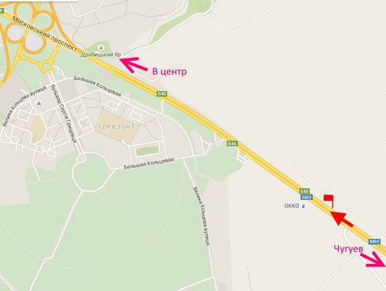 Схема рекламной плоскости по адресу Московский пр-т - Ростовская трасса возле АЗС ОККО 6(въезд в город)