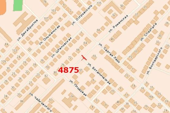 Схема рекламної площини за адресою Роменська вул., 55 Схема рекламної площини за адресою Роменська вул., 55