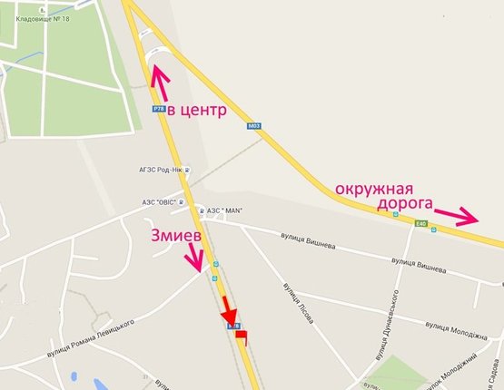 Схема рекламної площини за адресою Пр-т Гагарина -пос. Безлюдовка-флажок№4 (выезд из города)