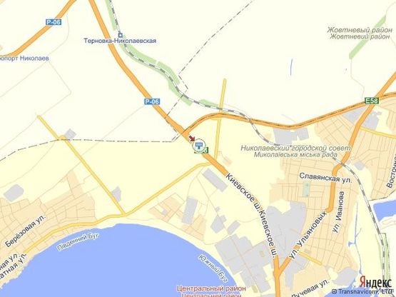 Схема рекламной плоскости по адресу Киевская трасса - въезд, 1