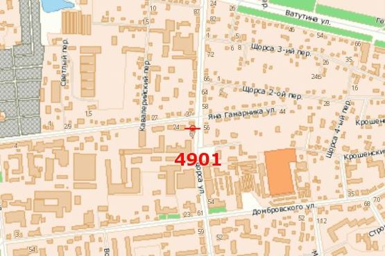 Схема рекламної площини за адресою Покровська вул. (Щорса вул.), 67