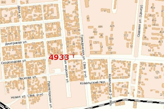 Схема рекламной плоскости по адресу Кузнецька вул. (Скороходова вул.) - Мала Морська вул.