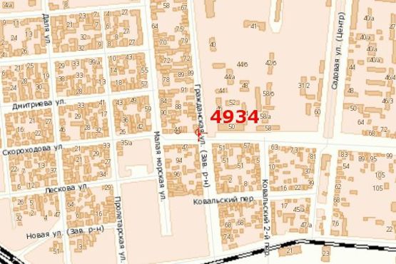 Схема рекламной плоскости по адресу Кузнецька вул. (Скороходова вул.) - Громадянська вул.