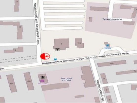 Схема рекламної площини за адресою вул.Володимира Великого ( сільпо)