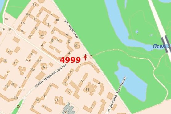 Схема рекламной плоскости по адресу Героїв Крут вул. - Михайла Лушпи просп.