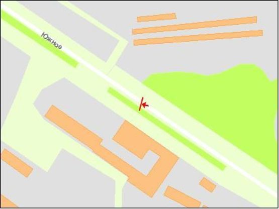 Схема рекламной плоскости по адресу вул.Діагональна - Південне шосе, напрямок руху від вул.Діагональної