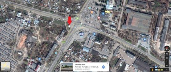 Схема рекламної площини за адресою г.Полтава ул.Половка / ул Великотырновская