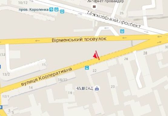 Схема рекламной плоскости по адресу Кооперативная ул., 24 (напротив)