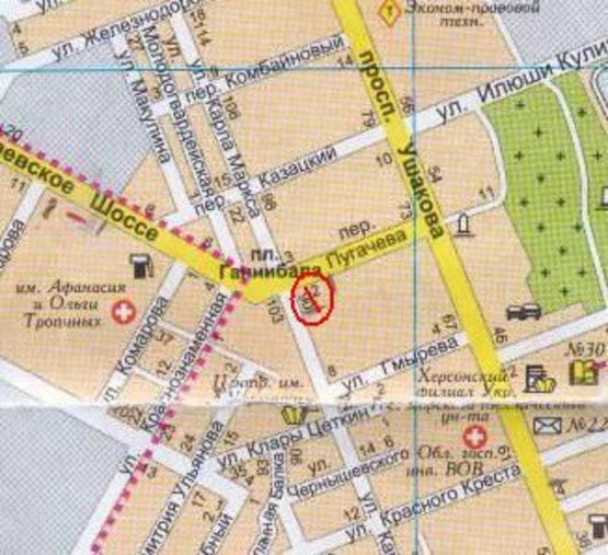 Схема рекламной плоскости по адресу пер.Пугачева/пл.Ганнибала