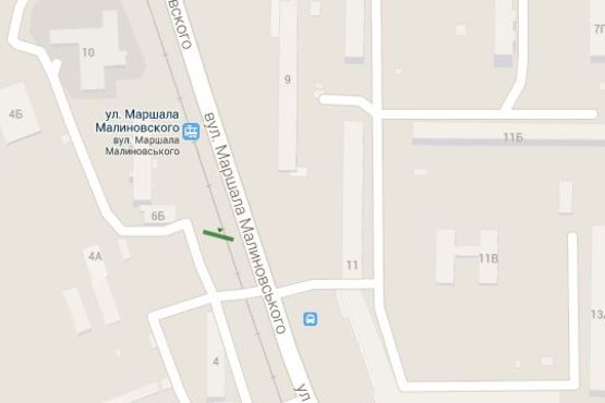 Схема рекламної площини за адресою Маршала Малиновського вул., 4: військкомат (в напр. Оболонського просп.)