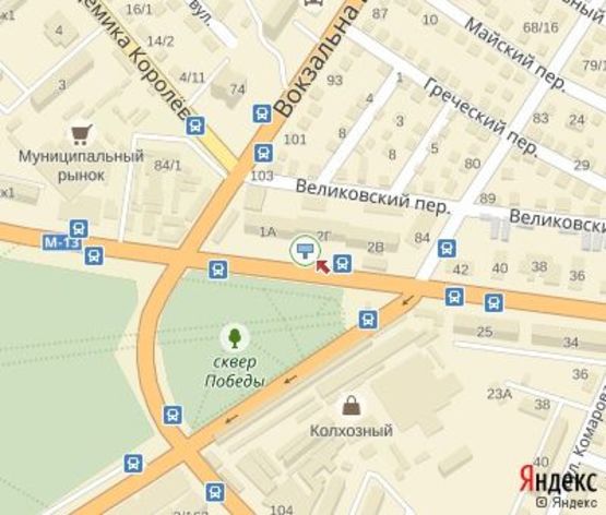 Схема рекламної площини за адресою Тельнова пр., 2г (отделение Приватбанка)