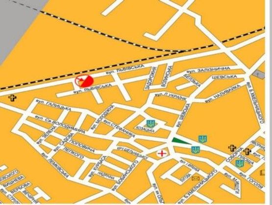 Схема рекламной плоскости по адресу вул. Львівська_навпр суперм Ровекс