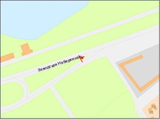 Схема рекламної площини за адресою Заводская Набережная ул., 53, Ледовая арена, возле Новокодакского парка, из центра Схема рекламної площини за адресою Заводская Набережная ул., 53, Ледовая арена, возле Новокодакского парка, из центра