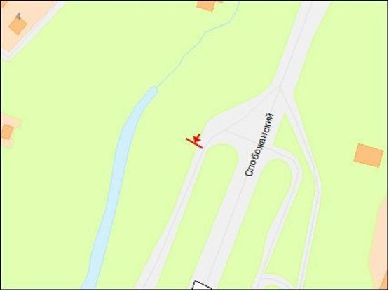 Схема рекламної площини за адресою Слобожанский пр., въезд с Малиновского ул., возле супермаркета "Fozzy", из центра Схема рекламної площини за адресою Слобожанский пр., въезд с Малиновского ул., возле супермаркета "Fozzy", из центра