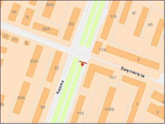 Схема рекламної площини за адресою пр.Кирова - ул.Вакуленчука, призматрон в центр Схема рекламної площини за адресою пр.Кирова - ул.Вакуленчука, призматрон в центр