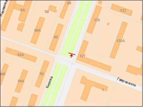 Схема рекламной плоскости по адресу пр.Кирова - ул.Гавриленко, призматрон в центр Схема рекламной плоскости по адресу пр.Кирова - ул.Гавриленко, призматрон в центр