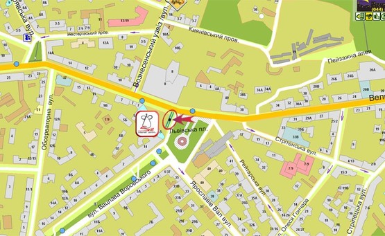 Схема рекламної площини за адресою Львовская площадь/дом художника (В5) СКРОЛЛЕР