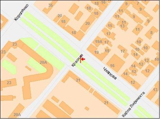 Схема рекламной плоскости по адресу ул.Чкалова - ул.Красная, призматрон Схема рекламной плоскости по адресу ул.Чкалова - ул.Красная, призматрон