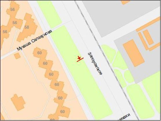 Схема рекламної площини за адресою Запорожское шоссе, 60 - Паникахи ул., из центра