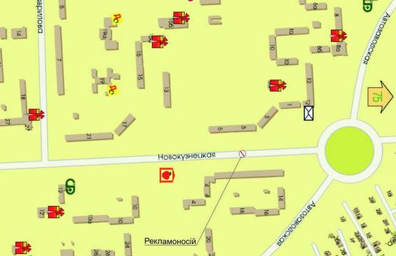 Схема рекламної площини за адресою ул. Новокузнецкая 5 Схема рекламної площини за адресою ул. Новокузнецкая 5