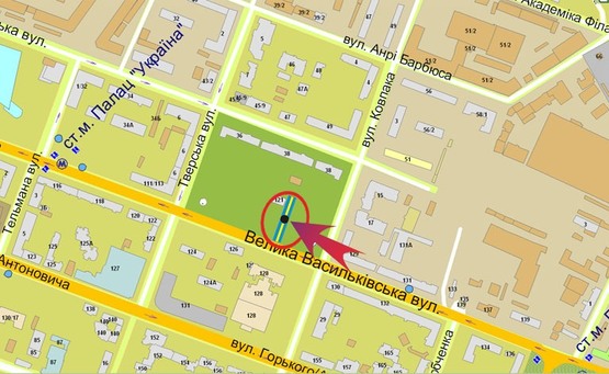 Схема рекламної площини за адресою Красноармейская/Ковпака (А1) СКРОЛЛЕР