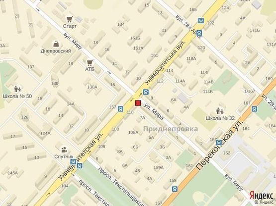 Схема рекламної площини за адресою Угол ул.Университетская и ул.Мира