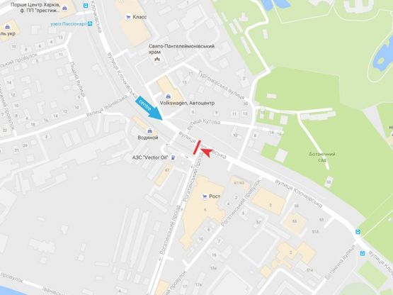 Схема рекламної площини за адресою Клочковская ул. - Рогатинский проезд, из центра Схема рекламної площини за адресою Клочковская ул. - Рогатинский проезд, из центра