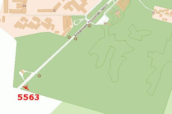 Схема рекламної площини за адресою Київ - Одеса, 02км+850м до Києва (зліва 400м до с.Чабаны в напр. Одессы)