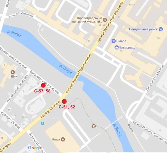 Схема рекламної площини за адресою пер.Васильевский